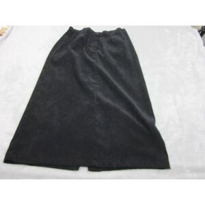 Bechamel Maxi Skirt Womens L BlackFaux Suede Elastic Back Long Straight
